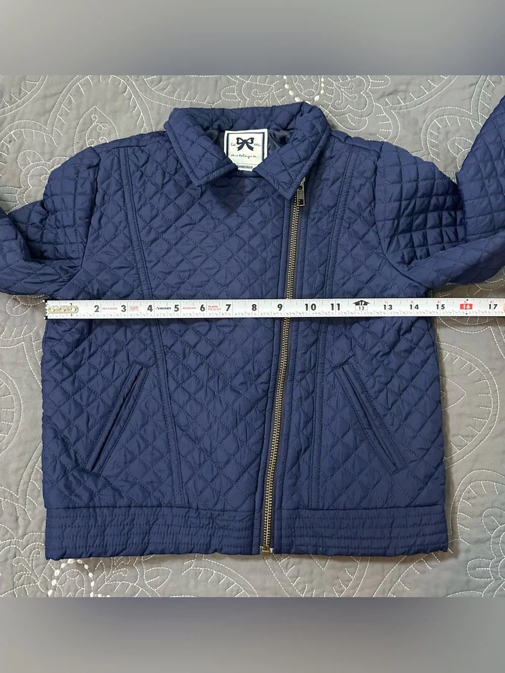 Gymboree Girls Navy Quilted Moto Jacket Size Medium